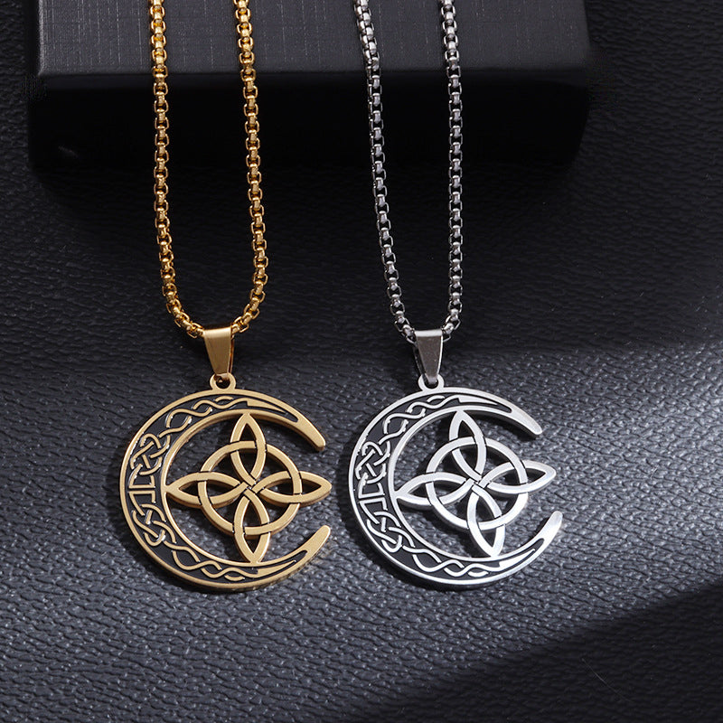 VASSAGO Kat op Maan Pentagram Hanger Ketting Keltische