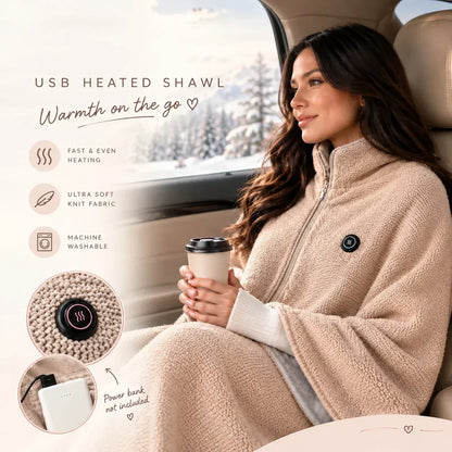 🔥 Kerstaanbieding — 50% KORTING! ❄️ Blijf de hele winter warm — Draagbare elektrische verwarmde deken-sjaal