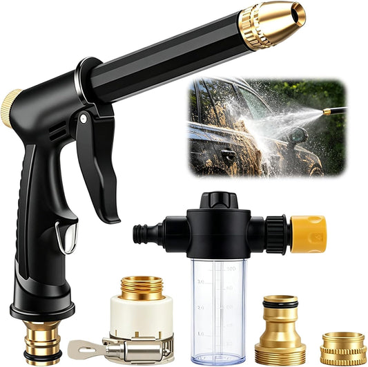 🏆Hogedruk waterpistool💦Ergonomische grip • Booster mondstuk • Slang inbegrepen - Krachtige autowas🚗 Tuin sproeien🌻Moeiteloos te gebruiken!👍