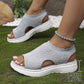 Ademende plateau-sandalen van gebreid materiaal voor dames