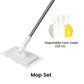 🔥50% KORTING🧹 Herbruikbare Stofmaap Set – Automatische Bionische Klem, 39" Verlengbare Staalsteel, 360° Draaiend + Milieuvriendelijk (Meerdere Oppervlaktes)!