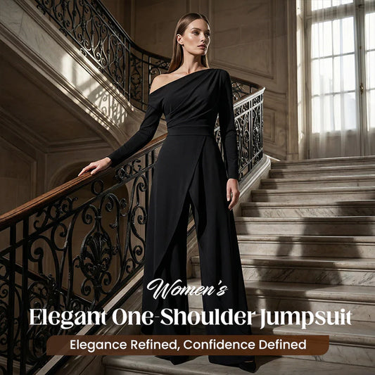 Dames elegante jumpsuit met één schouder