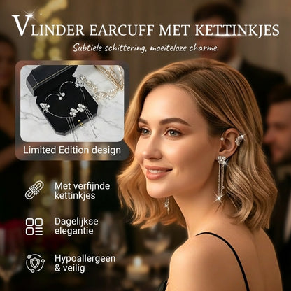 💕Valentijnsdag Special – 50% Korting💕Schlichte oorclips met vlinder- en bloemmotief & kwastjes – elegant en comfortabel, zonder gaatjes 🌸🦋