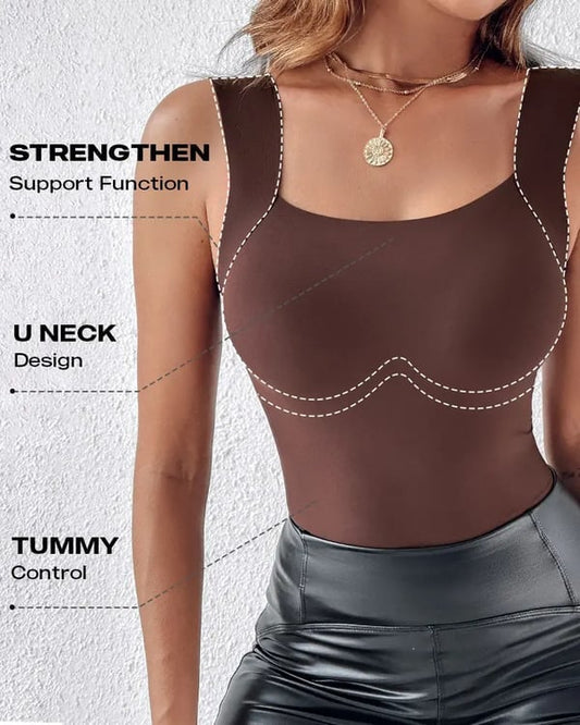 🏆Laatste dag 50% korting!!💐Thermische tanktops met ronde hals en ingebouwde beha voor dame