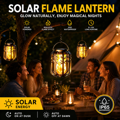 ☀️ Zonnelantaarn op zonne-energie met flikkerende vlam – waterdicht en automatisch – realistisch, warm licht, perfect voor terrassen, tuinen of tuinpaden – geen bedrading nodig 🌙