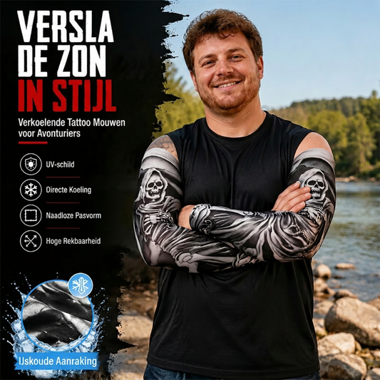 Zonbeschermende & ademende verkoelende tattoosleeve
