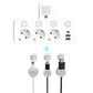 🎉Nieuwjaars Cadeau 50% KORTING!🔌Slanke Slimme Stekkerdoos (USB + Nachtlampje) – Individuele Schakelaars & Reisvriendelijk: Laad Meerdere Apparaten Tegelijk!