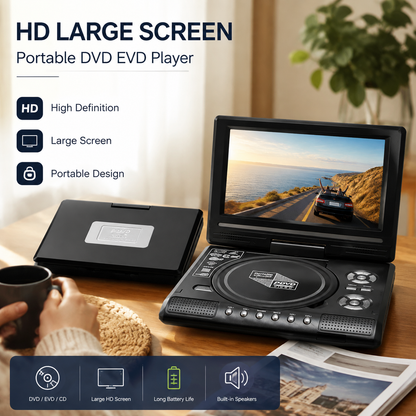 📺 7,8" HD Draagbare DVD/EVD-Speler – Groot Scherm, Oplaadbaar & Compatibel met DVD/CD/USB/SD – Perfect voor Thuis & Onderweg 🔥 50% KORTING