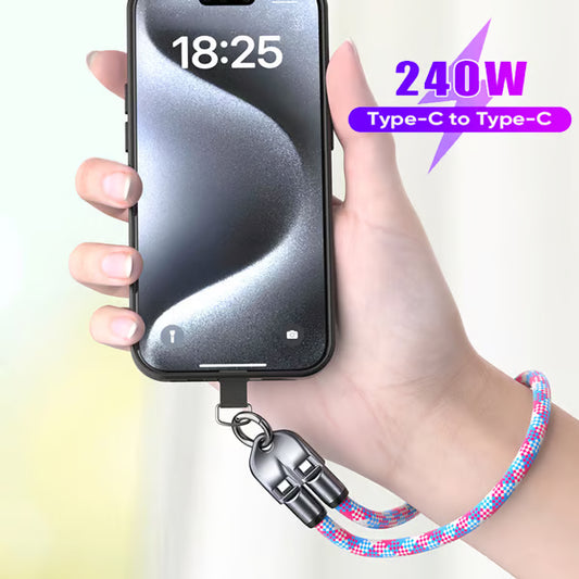 C naar C 240W Oplaadkabel met Draagbaar Armbandontwerp