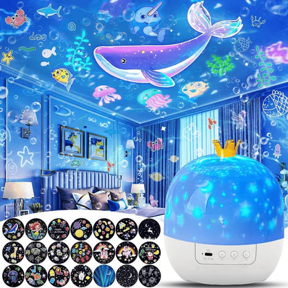 🎃👻LAATSTE DAG PROMOTIE - 50% KORTING💜Projector Nachtlampje voor Kinderen 15 Sets Films🔋Type-C Opladen