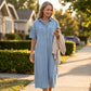 TOP TREND🌈💙 Tencel Denim Midi Jurk, Koele Zijdezachte Stof, Verbergt Lichaamsoneffenheden