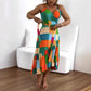 🏖️Zomeruitverkoop 50% KORTING🌼Dames Casual Resort Print Geplooide Tuniekjurk