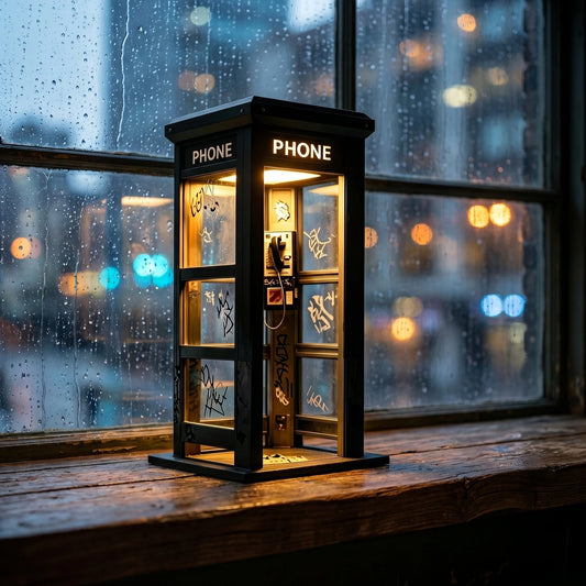 ✨ Vintage telefooncel-sfeerlamp