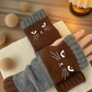 🐱 Leuke gebreide kattenhandschoenen voor dames – Warme handen, vrije vingers & schattig borduurwerk 🧶🧤