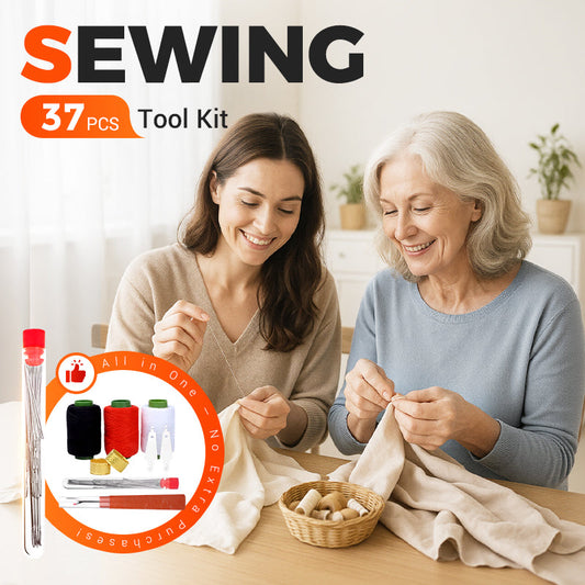 🧵🎁 50% KORTING! Nooit meer kleding weggooien door een losse naad of ontbrekende knoop! Deze 37-delige naaiset repareert alles direct – compleet, draagbaar en perfect cadeau voor elk huishouden! NL