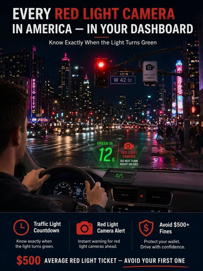 🚗 NU 50% KORTING! Head-Up Display Auto GPS Digitale Snelheidsmeter – Verkeerslicht Aftelklok & Waarschuwing voor Flitspalen, Universeel Veiligheidsapparaat voor Bestuurders om Boetes te Vermijden tijdens Stadsritten