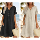 👗Casual tuniekjurk voor dames met V-hals en zakken