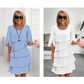 🎁2026 Nieuw binnen 50% KORTING💥Elegante gelaagde jurk met ruchesmouwen voor dames