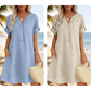 👗Casual tuniekjurk voor dames met V-hals en zakken