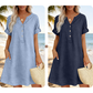 👗Casual tuniekjurk voor dames met V-hals en zakken