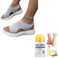 Ademende plateau-sandalen van gebreid materiaal voor dames