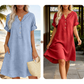 👗Casual tuniekjurk voor dames met V-hals en zakken