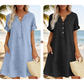 👗Casual tuniekjurk voor dames met V-hals en zakken