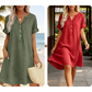 👗Casual tuniekjurk voor dames met V-hals en zakken