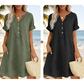 👗Casual tuniekjurk voor dames met V-hals en zakken