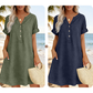 👗Casual tuniekjurk voor dames met V-hals en zakken