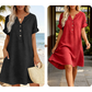 👗Casual tuniekjurk voor dames met V-hals en zakken