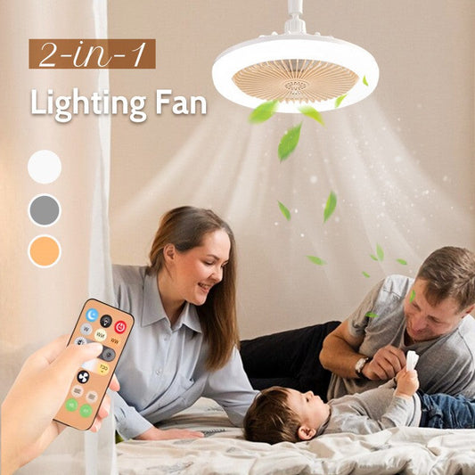 2-in-1 stille verstelbare ventilatorlamp met afstandsbediening voor de slaapkamer （Gratis verzending）