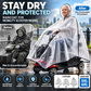 Extra grote, verdikte waterdichte PVC-beschermhoes en regenponcho voor scootmobielen en elektrische vierwielers