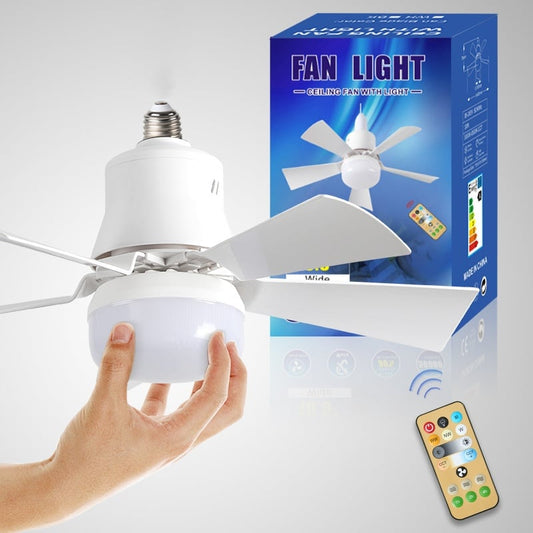 2-IN-1 DRAAGBARE PLAFONDVENTILATOR & LAMP met afstandsbediening