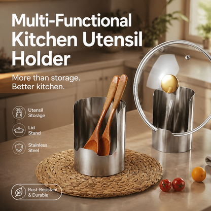 🔥50% KORTING🍳 Multifunctionele Keukengerei-Organizer | Duurzaam Roestvrij Staal voor Extra Stevigheid · Ruimtebesparend Verticaal Ontwerp · Eenvoudig te Reinigen & Oliebestendig