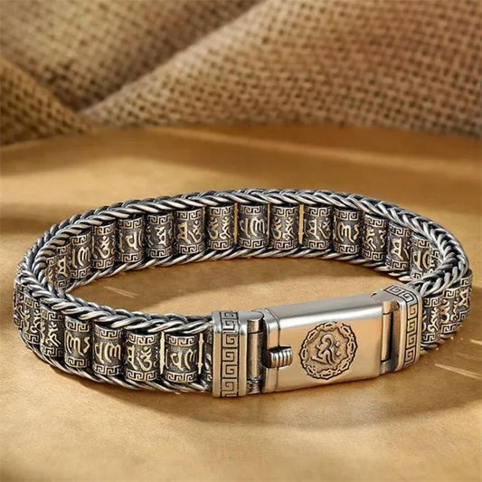 💎 50% KORTING! 💎 Tibetaanse Gebedsrol Armband – Zilver 925, Geluksbrenger & Valentijnscadeau