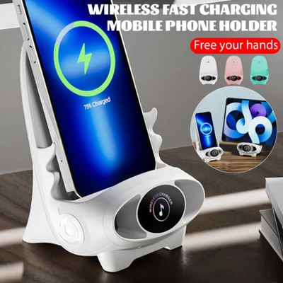 🔥Mini multifunctionele telefoonhouder in stoelvorm voor draadloze snellader