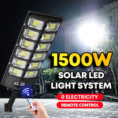 💎 50% KORTING! 💎 1500 W zonne-energie LED-verlichtingssysteem: superhelder, draadloos en weerbestendig met bewegingssensor + afstandsbediening (IP65) ☀️💡