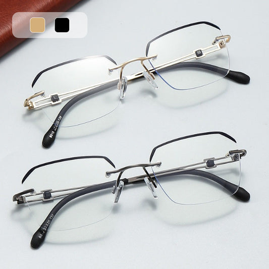🔥50% KORTING🔍 Randloze Blauwlichtfilter Bril | Geavanceerde blauwlichtfilter technologie · 👓 Stijlvol randloos design · Perfect voor zowel casual als zakelijke gelegenheden