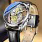 ⏳ Tijdelijke aanbieding⏳ Quartz horloge met opengewerkte uitstraling en 40 mm wijzerplaat Keuze uit metalen of lederlook band