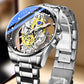⏳ Tijdelijke aanbieding⏳ Quartz horloge met opengewerkte uitstraling en 40 mm wijzerplaat Keuze uit metalen of lederlook band