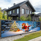 ⏳ Tijdelijke aanbieding⏳ Kerstbanner voor buiten van polyester, 13 ontwerpen en 2 formaten