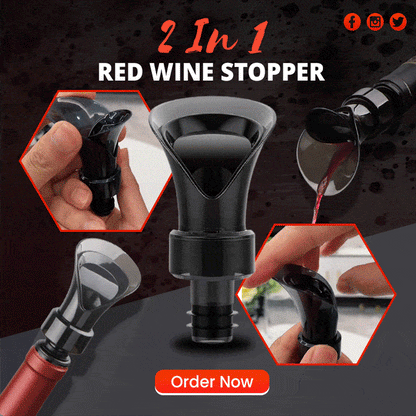 🍷 Direct Schenken Zónder te Verwijderen – 2-in-1 Wijnstopper | 50% Korting