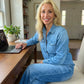 📢📢 50% KORTING!! ⏰ 2-delig pyjamas-set in imitatie-denim voor dames