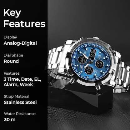 📢📢50% KORTING!! ⏰ Waterdicht militair analoog-digitaal herenhorloge – 48 mm, multifunctioneel & roestvrijstalen band! 🕰️💪