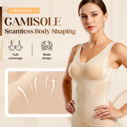 Naadloze corrigerende camisole met ingebouwde bh