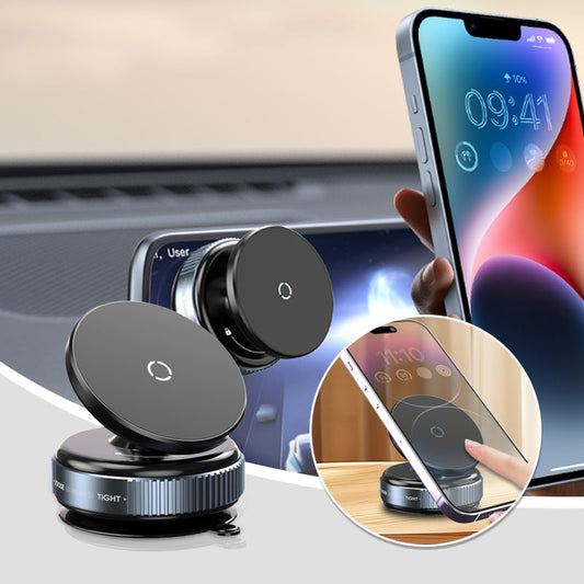🎉Nieuwjaars Cadeau 50% KORTING!📱360° draaibare vacuümmagneet houder – ultrastabiel in de auto, zonder lijmresten & multifunctioneel!🚗