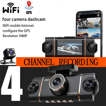 🎁2026 Nieuw binnen 50% KORTING💥4-kanaals HD dashcam met opnames van voor, interieur en achter