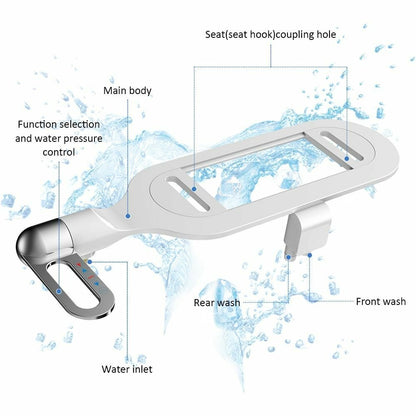 Niet-elektrische, hygiënische, zelfreinigende bidet-opzet voor toiletten met dubbele sproeikop