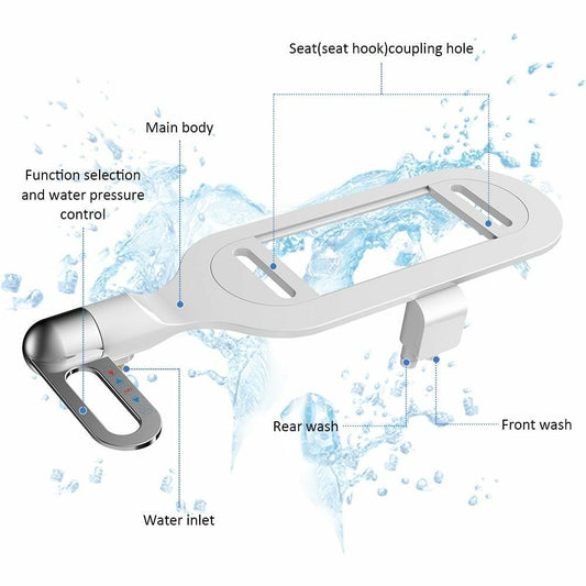 Niet-elektrische, hygiënische, zelfreinigende bidet-opzet voor toiletten met dubbele sproeikop